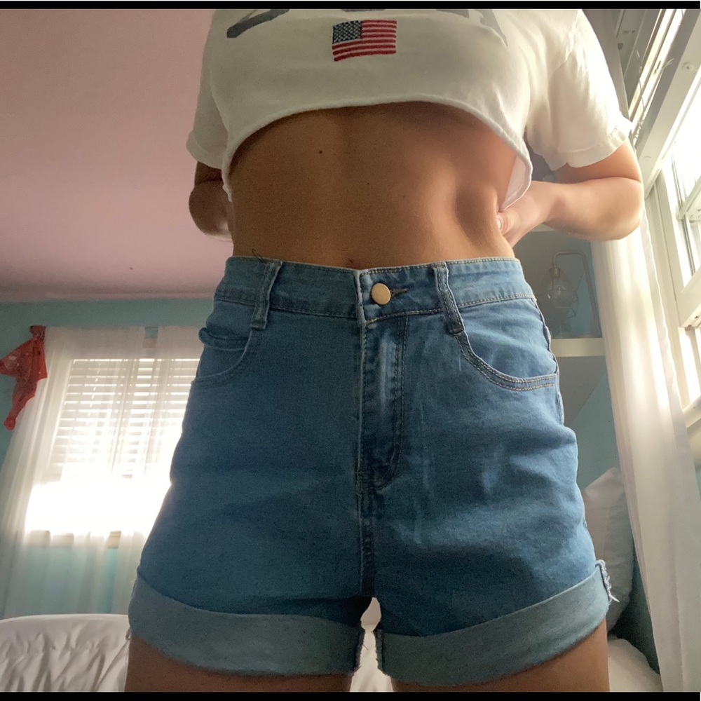 High waisted mom shorts